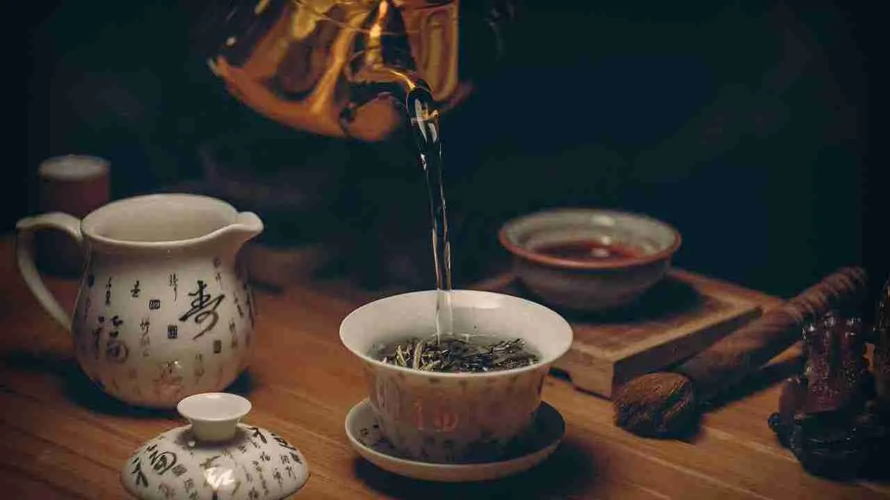 green tea, cup, pot