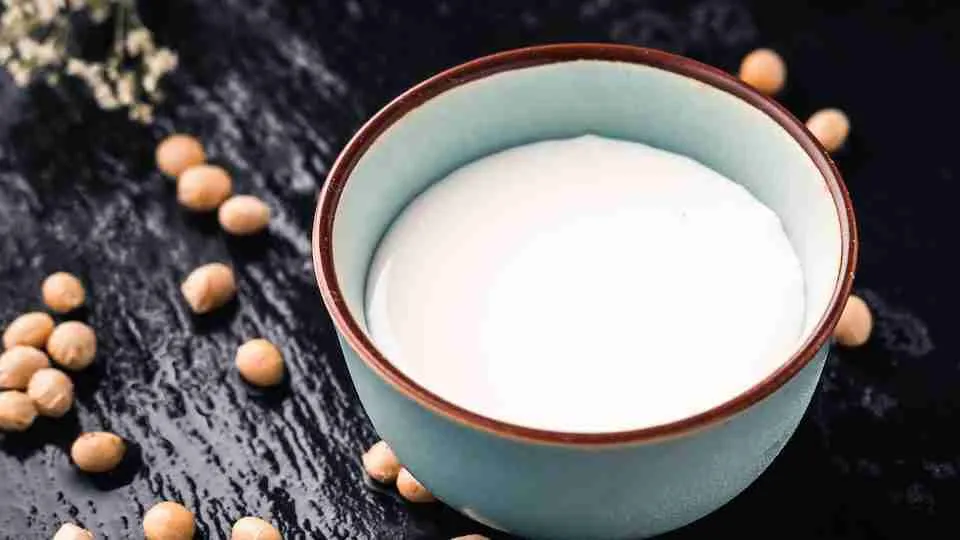 soy milk in a bowl