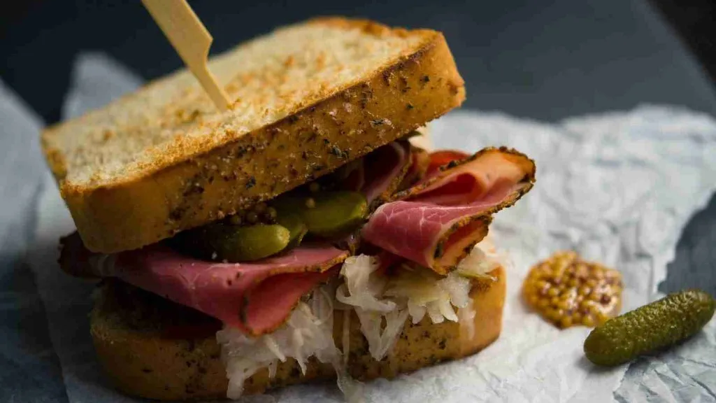 Closeup picture of Ham Sandwich