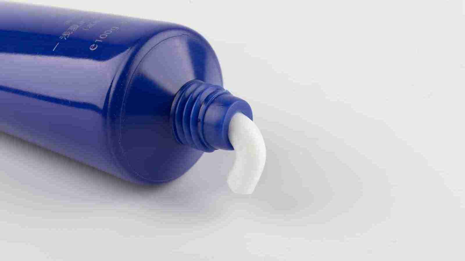 Purple toothpaste tube