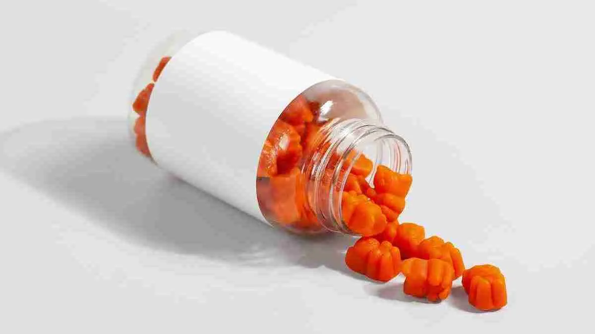 Mushroom gummies in a bottle