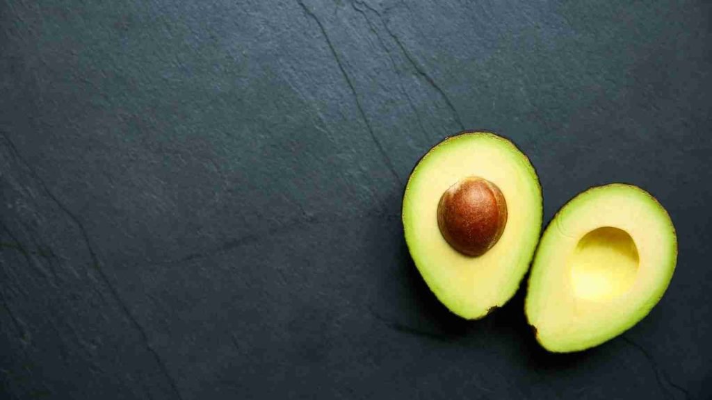 Avocado fruit cut in half