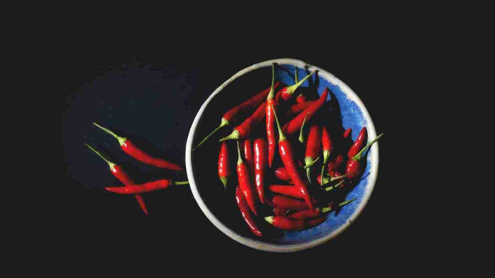 bowl on red chilies