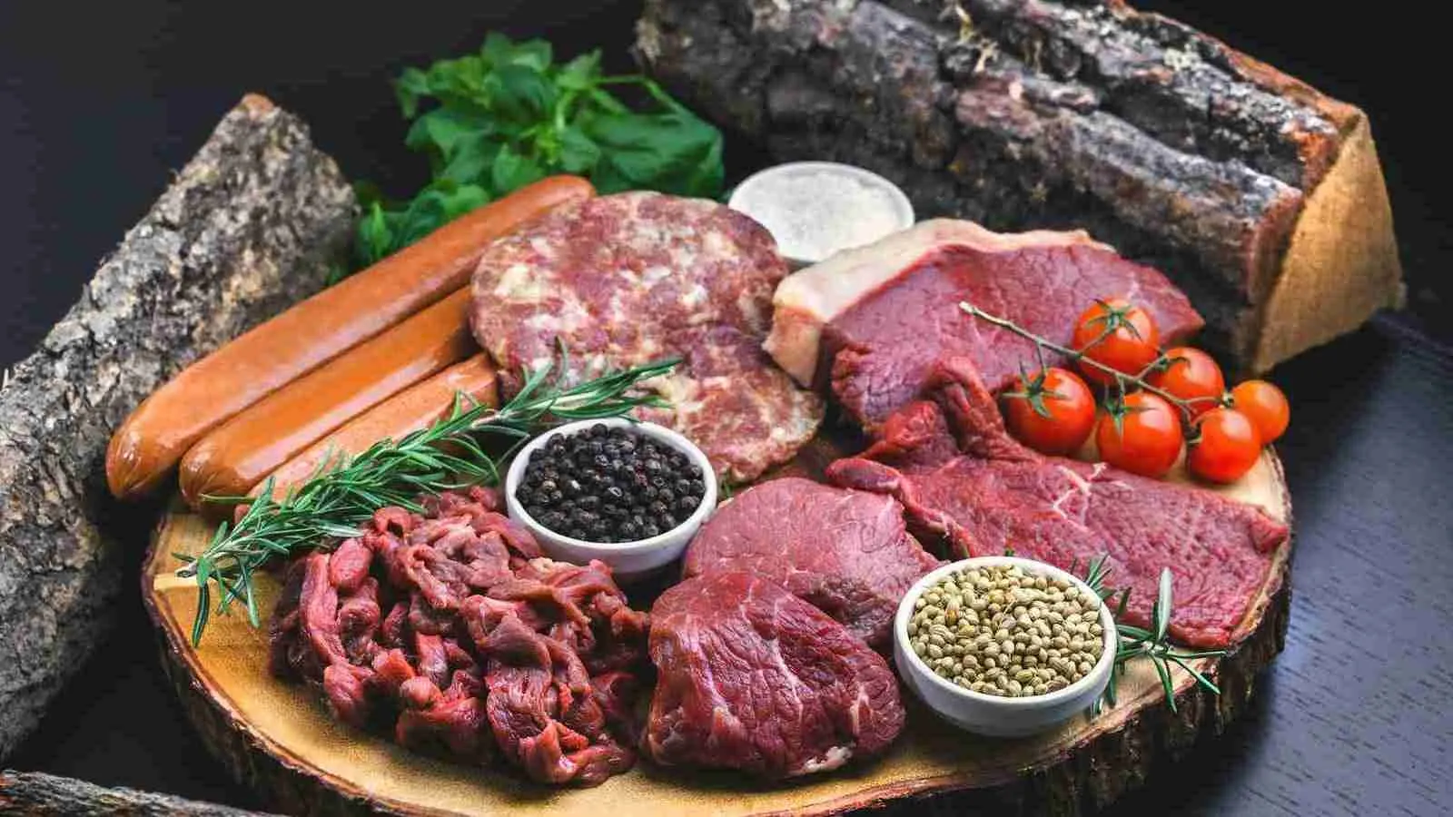 raw meat on white ceramic plate